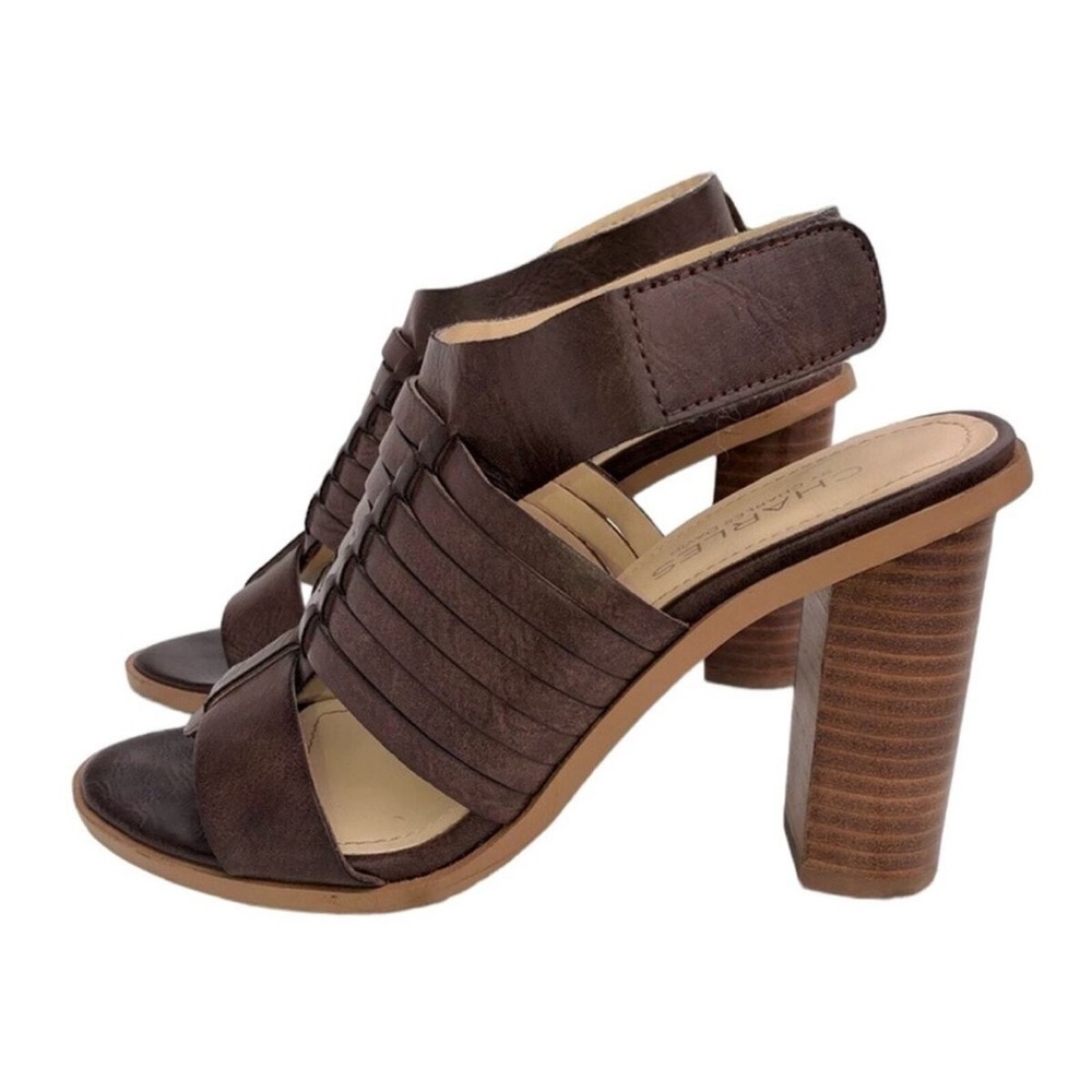 Charles by Charles David Dark Brown ankle strap heels size 8.5 EUC